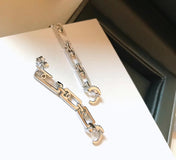 PUCES PAVED LUCKY MOVE SILVER DIAMOND EARRINGS