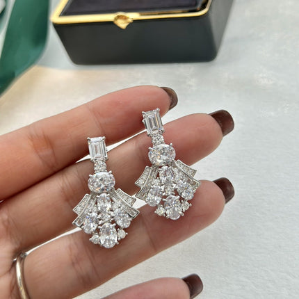 GRA SILVER DIAMOND EARRINGS