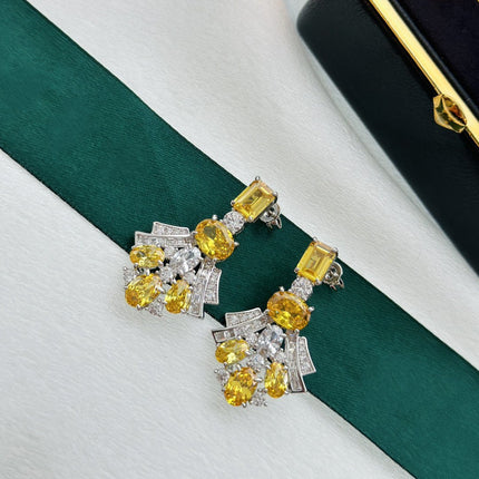 GRA SILVER YELLOW DIAMOND EARRINGS