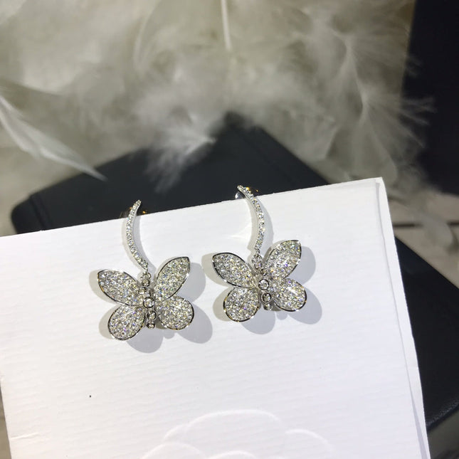 BUTTERFLY SILVER DIAMOND EARRINGS