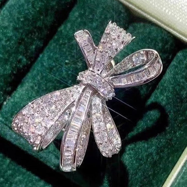 TILDAS BOW DOUBLE KNOT SILVER DIAMOND RING