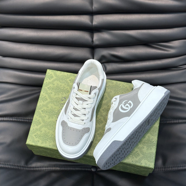 GG SNEAKERS WHITE GREY LEATHER