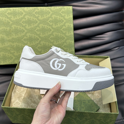 GG SNEAKERS WHITE GREY LEATHER