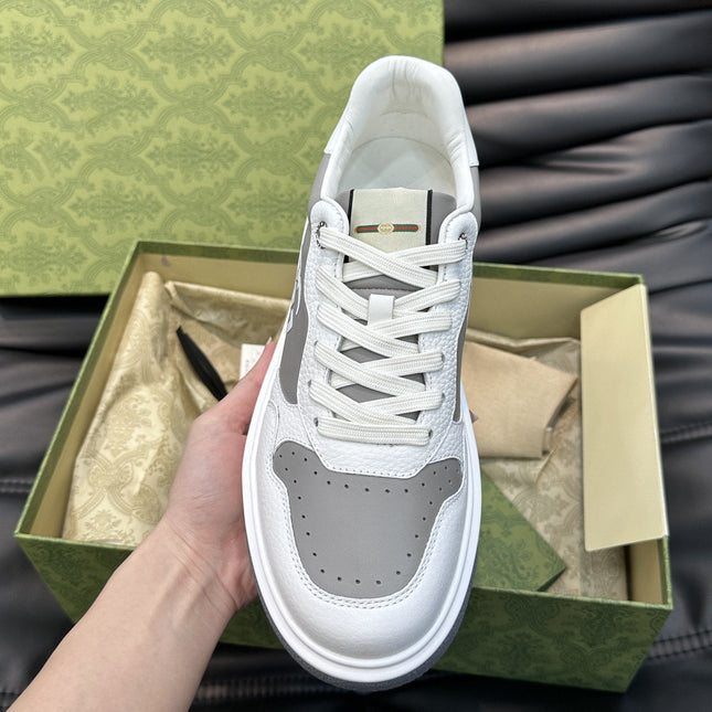 GG SNEAKERS WHITE GREY LEATHER