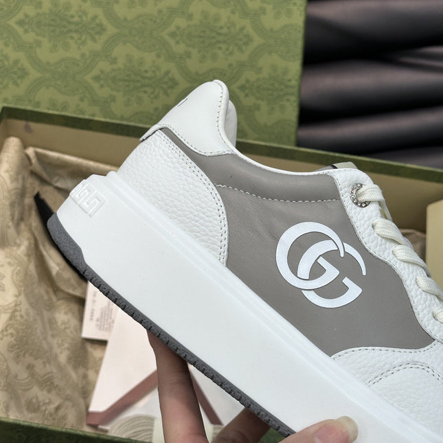 GG SNEAKERS WHITE GREY LEATHER