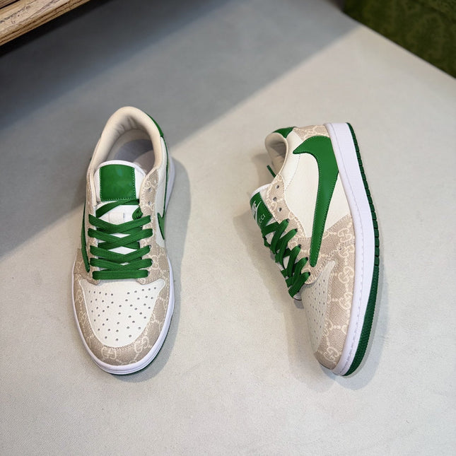 GG LOW TRAVIS GREEN WHITE LEATHER