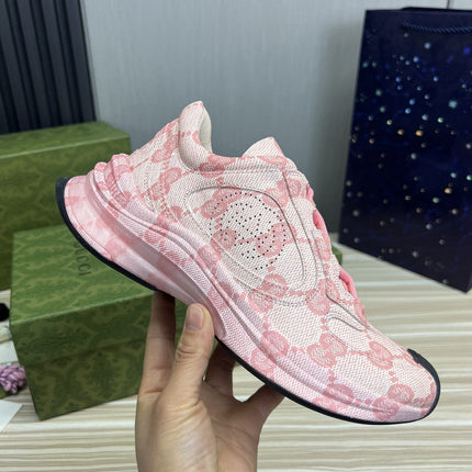 GG RUN PINK LEATHER SNEAKERS