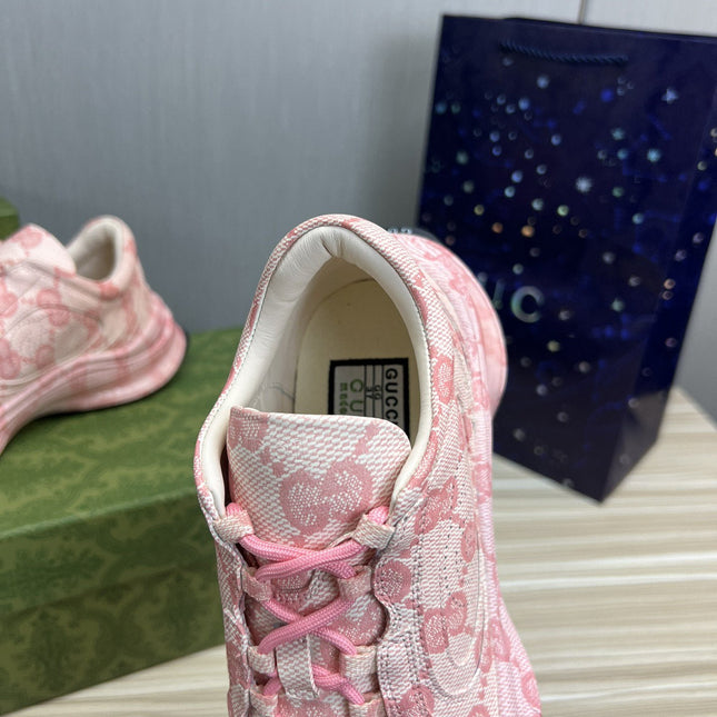 GG RUN PINK LEATHER SNEAKERS