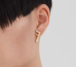 F FIRST EARRINGS GOLD DIAMOND