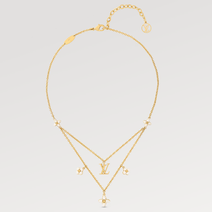 LV FLOWERGRAM PINK GOLD MOP DOUBLE ROW NECKLACE