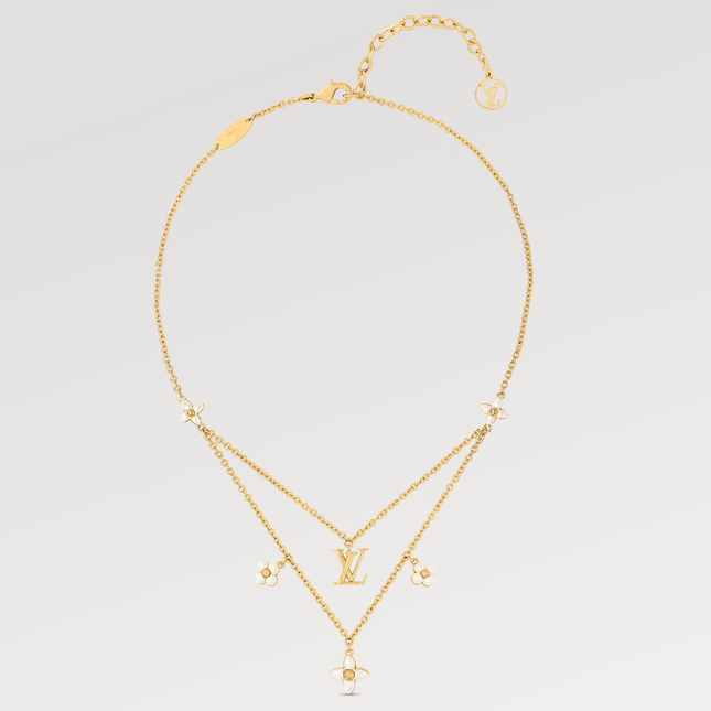 LV FLOWERGRAM PINK GOLD MOP DOUBLE ROW NECKLACE