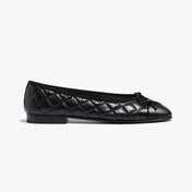 BALLET FLATS BLACK AGED CALFSKIN