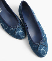 BALLET FLATS DARK BLUE WHITE DENIM