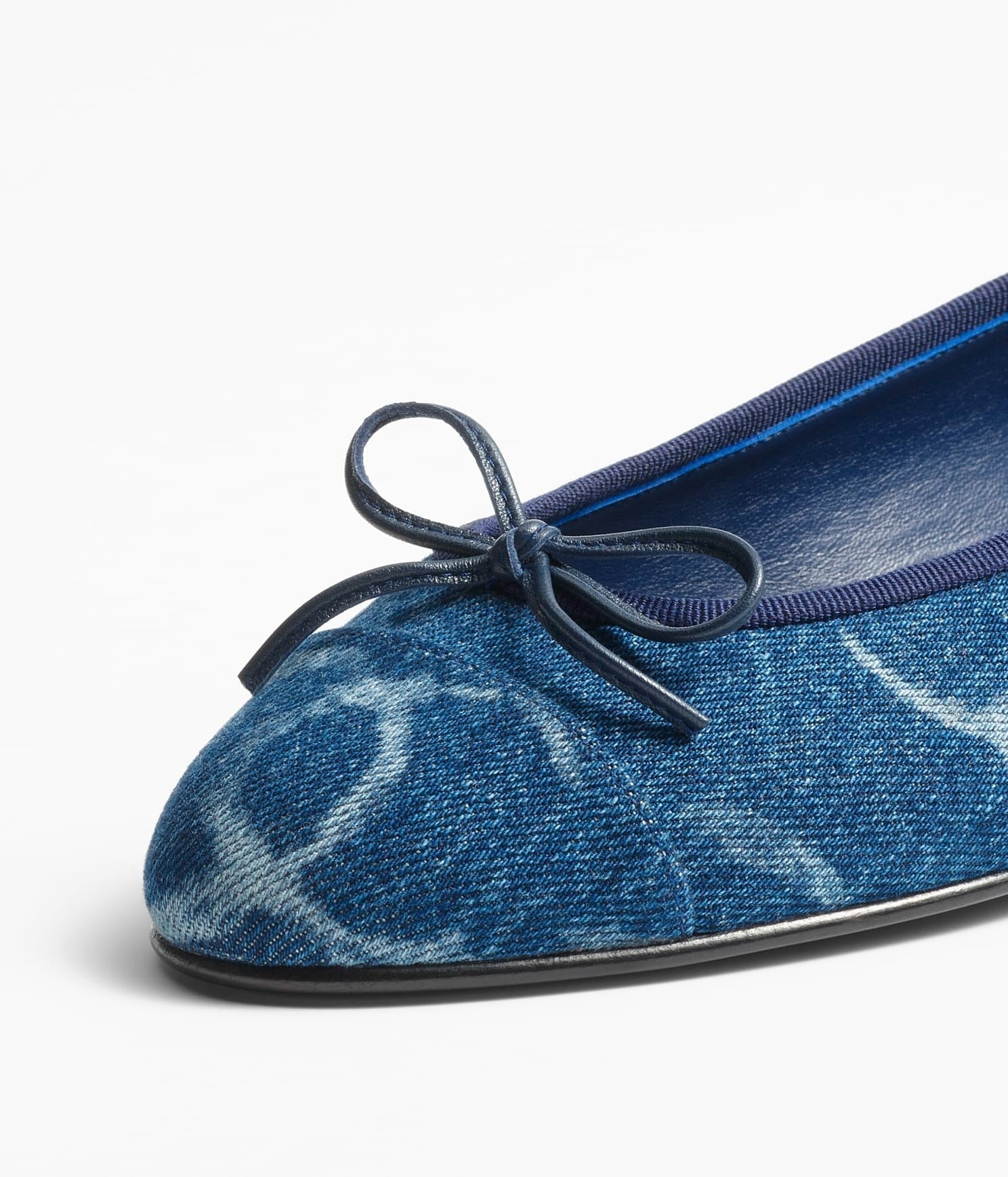 BALLET FLATS DARK BLUE WHITE DENIM