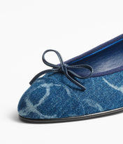 BALLET FLATS DARK BLUE WHITE DENIM
