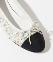 BALLET FLATS ECRU MULTICOLOR BLACK TWEED