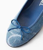 BALLET FLATS LIGHT BLUE WHITE DENIM