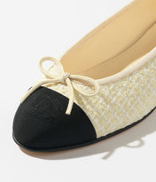 BALLET FLATS LIGHT YELLOW BLACK TWEED