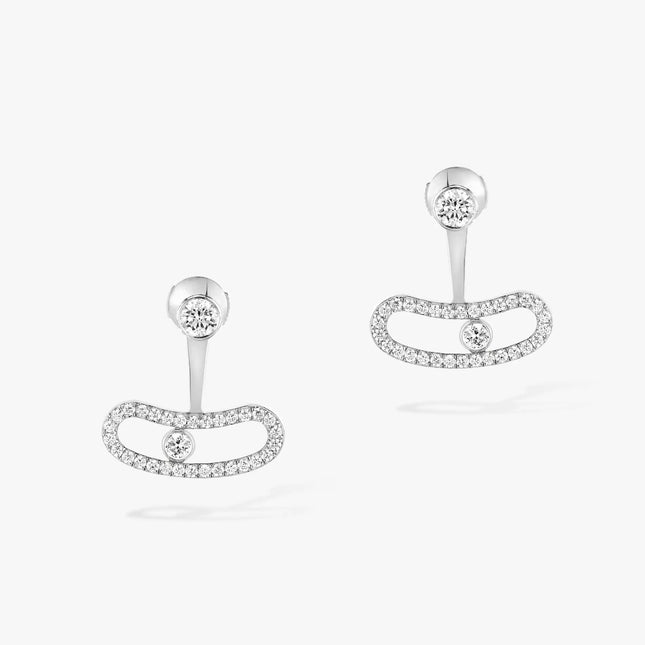 MOVE UNO SILVER DIAMOND EARRINGS