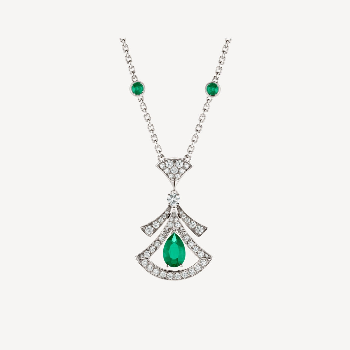 DREAM NECKLACE MALACHITE DIAMOND SILVER