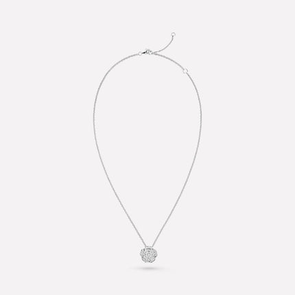 BOUTON DE CAMELIA NECKLACE SILVER DIAMOND