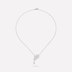 PLUME DE PEARL NECKLACE SILVER DIAMOND