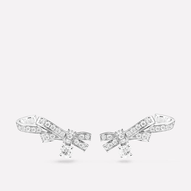 RUBAN SILVER DIAMOND EARRINGS