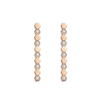 BEE LOVE PINK GOLD DIAMOND LONG EARRINGS