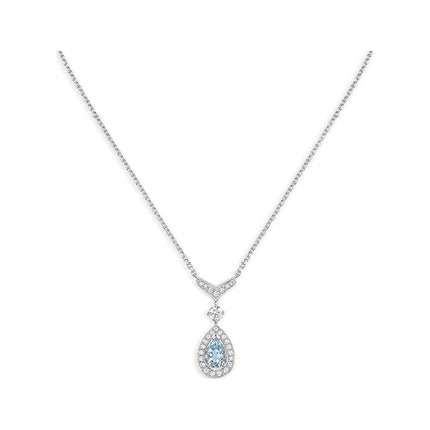 JOSEPHINE TURQUOISE LIGHT SILVER DIAMOND NECKLACE