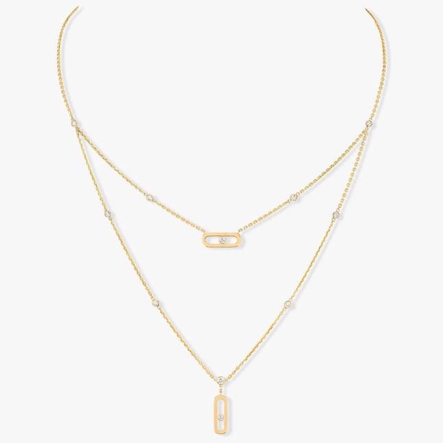 MOVE UNO 2 ROW DIAMOND NECKLACE