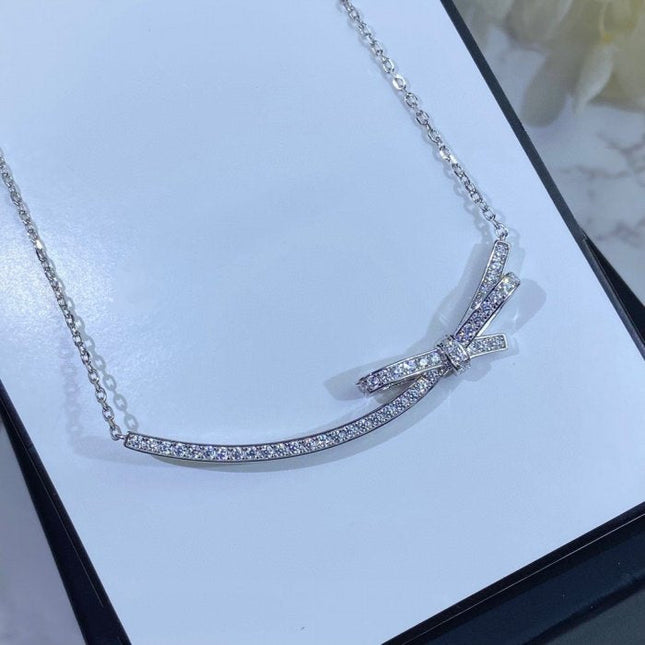 DOUBLE C NECKLACE SILVER DIAMOND