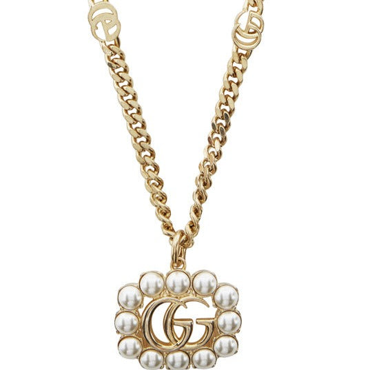 GG DOUBLE G CRYSTAL NECKLACE