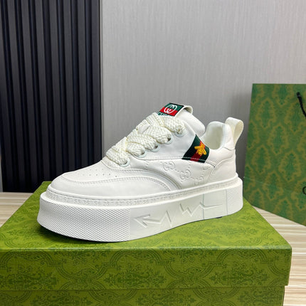 GG SCREENER LEATHER WHITE TRAINERS