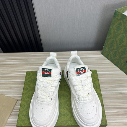 GG SCREENER LEATHER WHITE TRAINERS