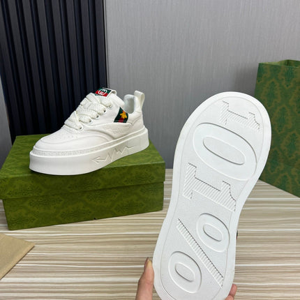 GG SCREENER LEATHER WHITE TRAINERS