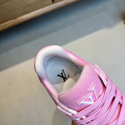 LV TRAINER MONOGRAM DENIM WHITE PINK SNEAKER