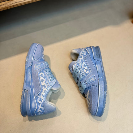 LV TRAINER MONOGRAM DENIM WHITE BLUE SNEAKER