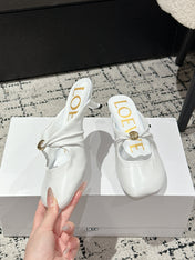 CHLOÉ 26S HIGH-HEELED MULES IN WHITE CALFSKIN