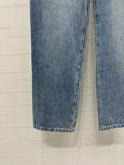 CHANEL HIGH-WAIST STRAIGHT-LEG DENIM PANTS