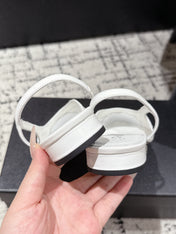 SLINGBACK 25S IN WHITE FABRIC AND BLACK CALFSKIN CANVAS