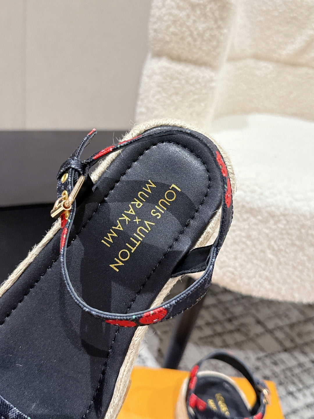 LV PLATFORM ESPADRILLE SANDALS 25S IN NAVY BLUE DENIM