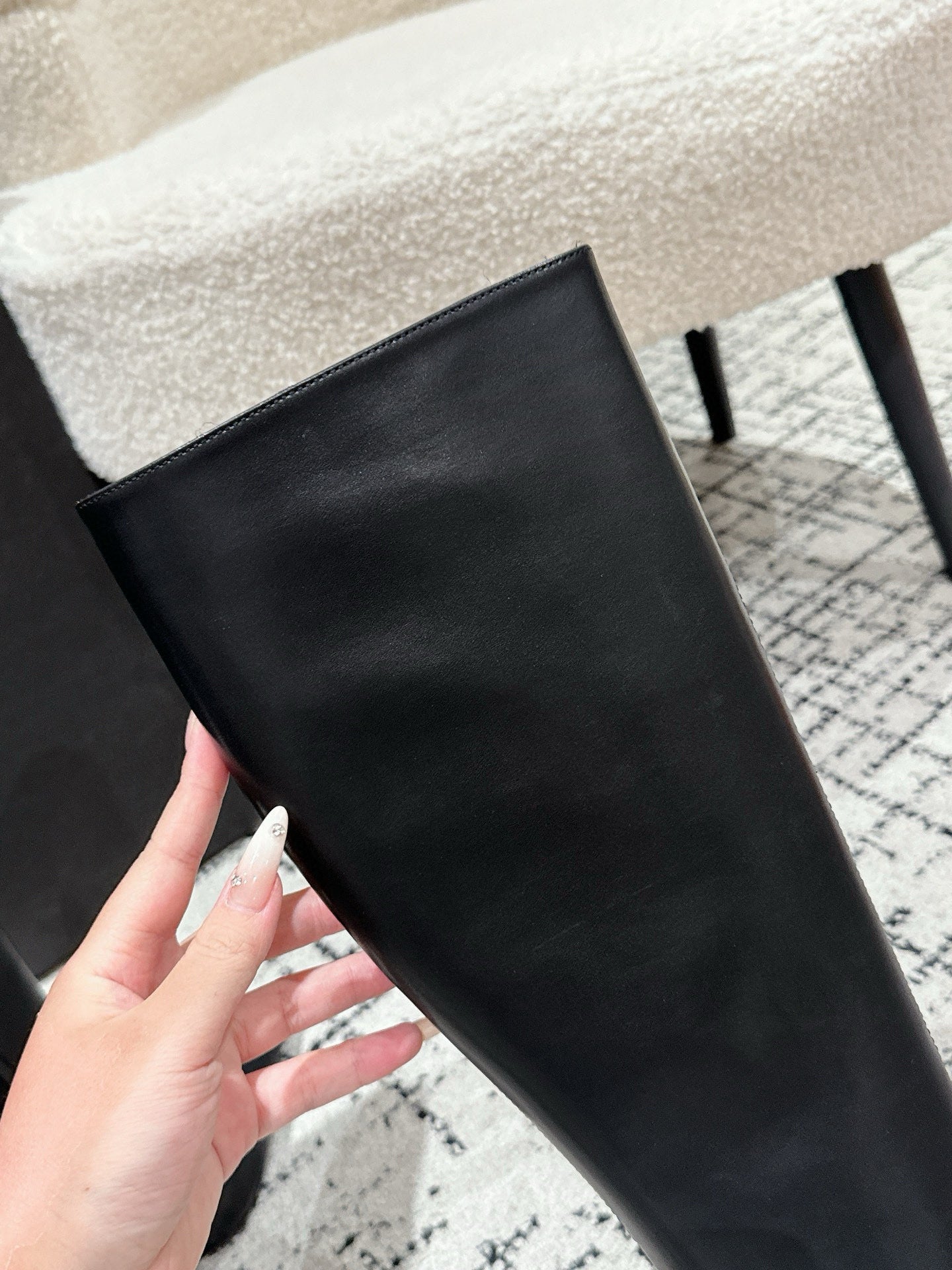 YSL 25S PLATFORM KNEE-HIGH BOOTS 70 MM IN BLACK LAMBSKIN