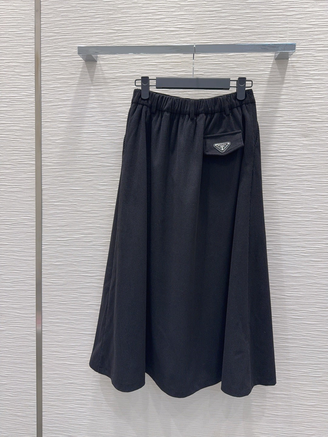 PRADA 25S A-LINE PLAID VELVET SKIRT 256