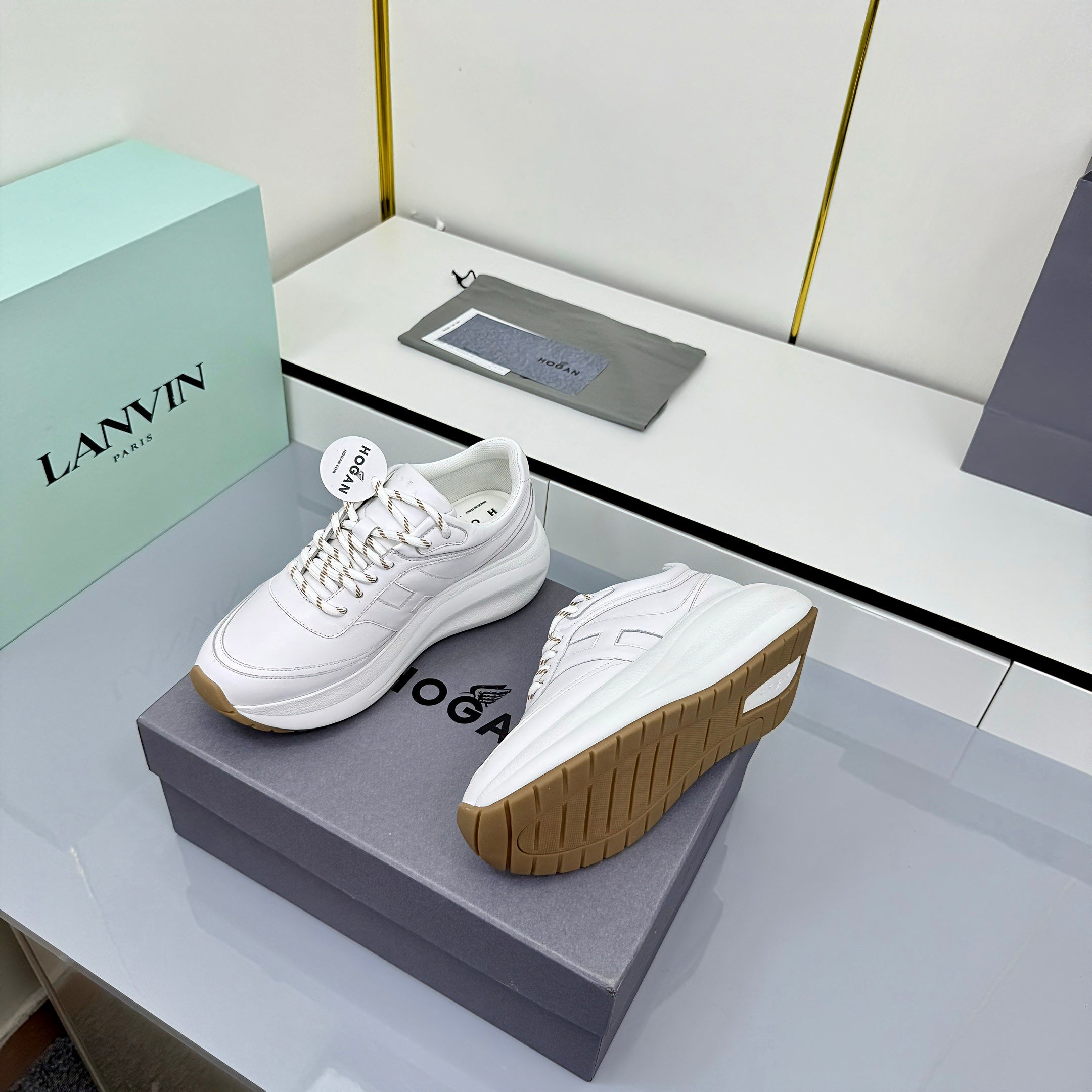 TOM FORD 26S HOGAN SNEAKERS IN WHITE CALFSKIN