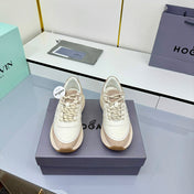 TOM FORD 26S HOGAN SNEAKERS IN CREAM WHITE CALFSKIN AND BROWN SUEDE