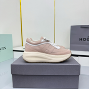 TOM FORD 26S HOGAN SNEAKERS IN PASTEL PINK CALFSKIN AND SUEDE