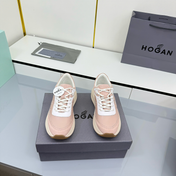 TOM FORD 26S HOGAN SNEAKERS IN PASTEL PINK CALFSKIN AND SUEDE