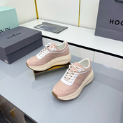 TOM FORD 26S HOGAN SNEAKERS IN PASTEL PINK CALFSKIN AND SUEDE