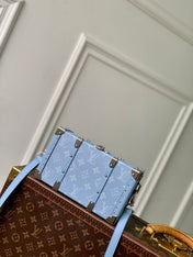 WALLET TRUNK TAIGARAMA 21.5 IN BLUE MONOGRAM COATED CANVAS