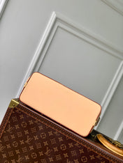 COSMETIC POUCH 27 IN GREY MONOGRAM DENIM GOLD HARDWARE